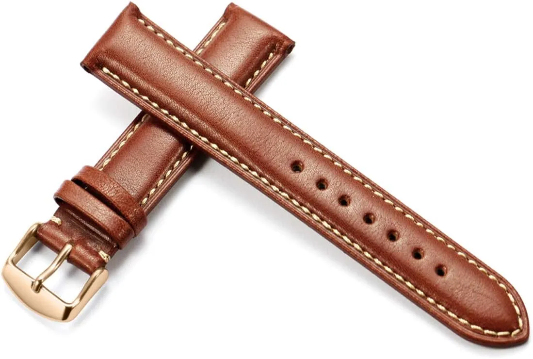 Stylish and Stylish Watch Bands for Men Women Calfskin Leather Watch Strap with Buckle