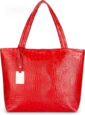 SUMGOGO Purse and Handbag for Women Crocodile Satchel Large Shoulder Tote Bag Wallets