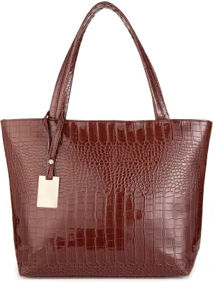 SUMGOGO Purse and Handbag for Women Crocodile Satchel Large Shoulder Tote Bag Wallets