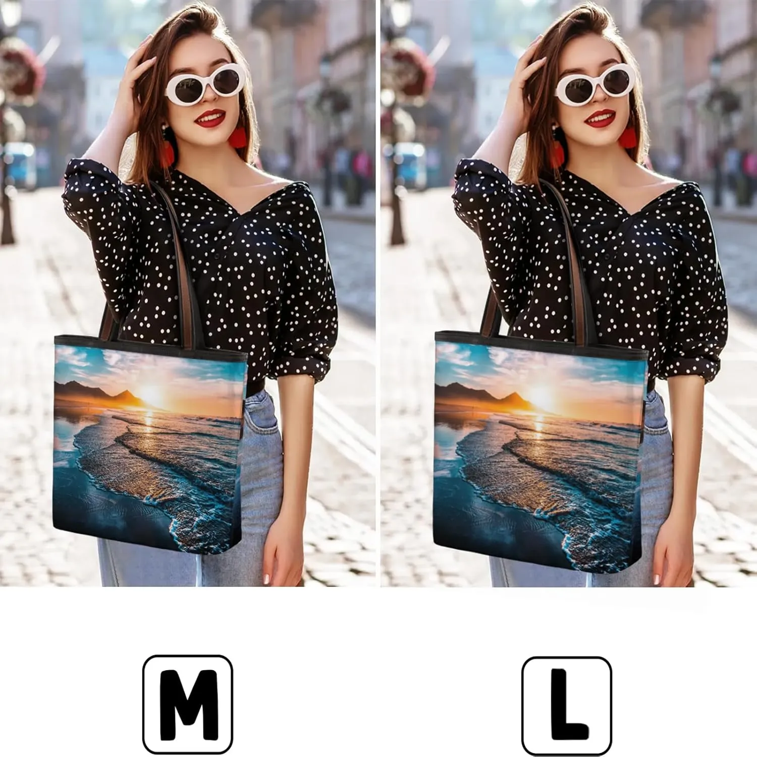 Summer Beach Sunset Horizon Tote Bag for Women Womens Handbags Tote Bag for Work Shopping Travel Beach