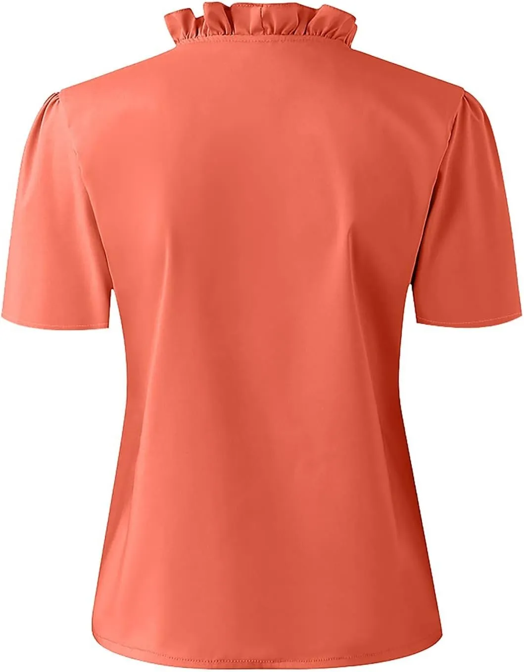 Summer Shirts for Women,Fashion Solid Loose-fit Blouse Elegant Ruffle V-Neck T-Shirt Business Casual Top for Work