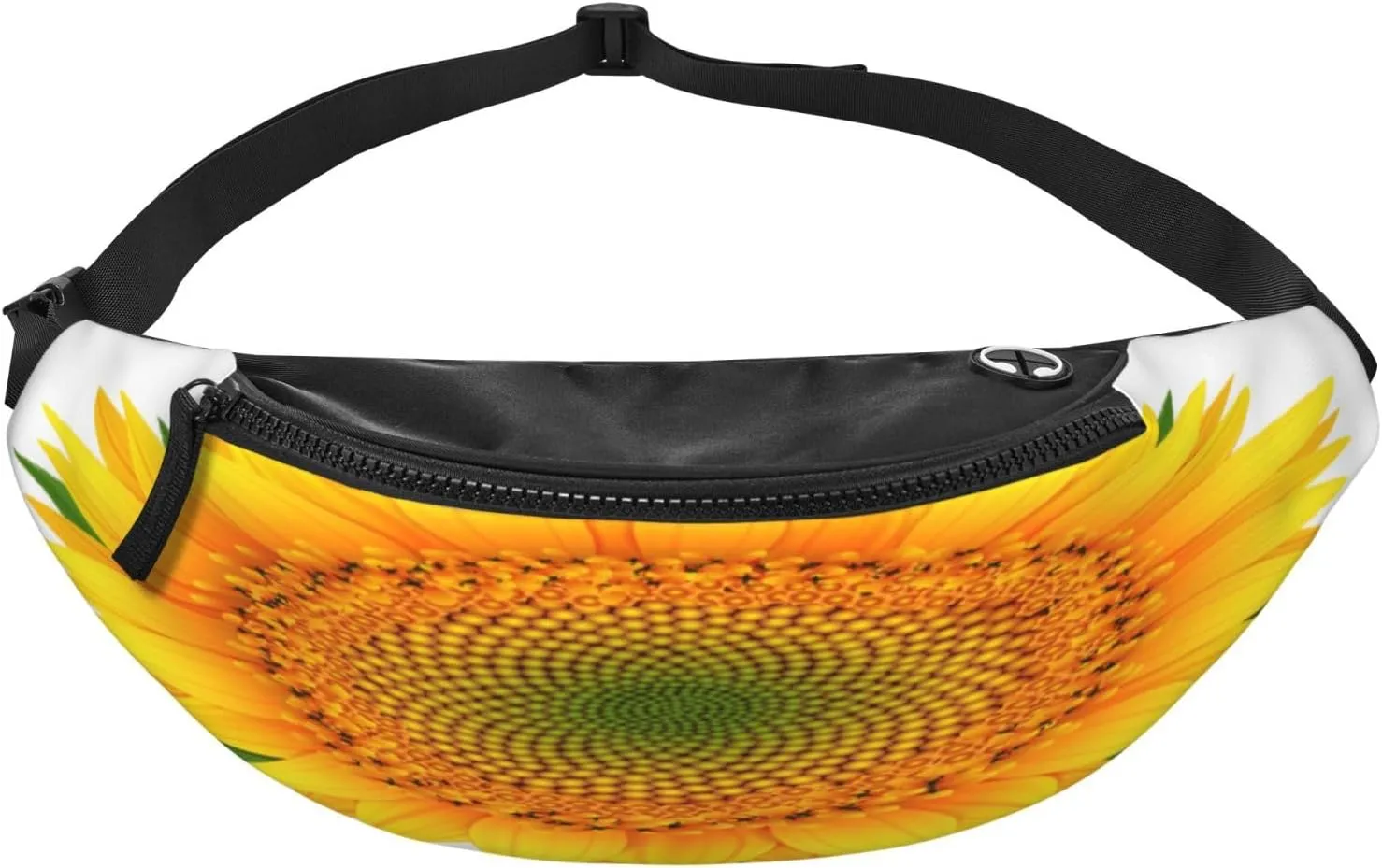 Sunflower White Fanny Pack, Crossbody Waist Packs for Women Men Waist Bags with Adjustable Strap for Travel Running Hiking Sport