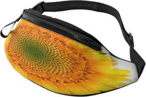 Sunflower White Fanny Pack, Crossbody Waist Packs for Women Men Waist Bags with Adjustable Strap for Travel Running Hiking Sport