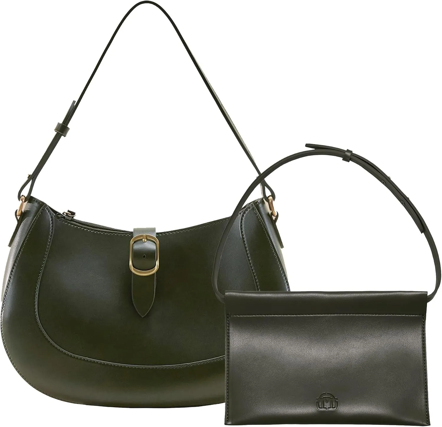SUNLIGHT LEAVES Vintage Vegan Leather Crescent Hobo Bag For Women Lunar Shoulder Purse Satchel Under Arm Lady Handbag