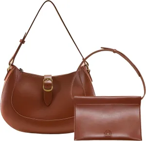 SUNLIGHT LEAVES Vintage Vegan Leather Crescent Hobo Bag For Women Lunar Shoulder Purse Satchel Under Arm Lady Handbag