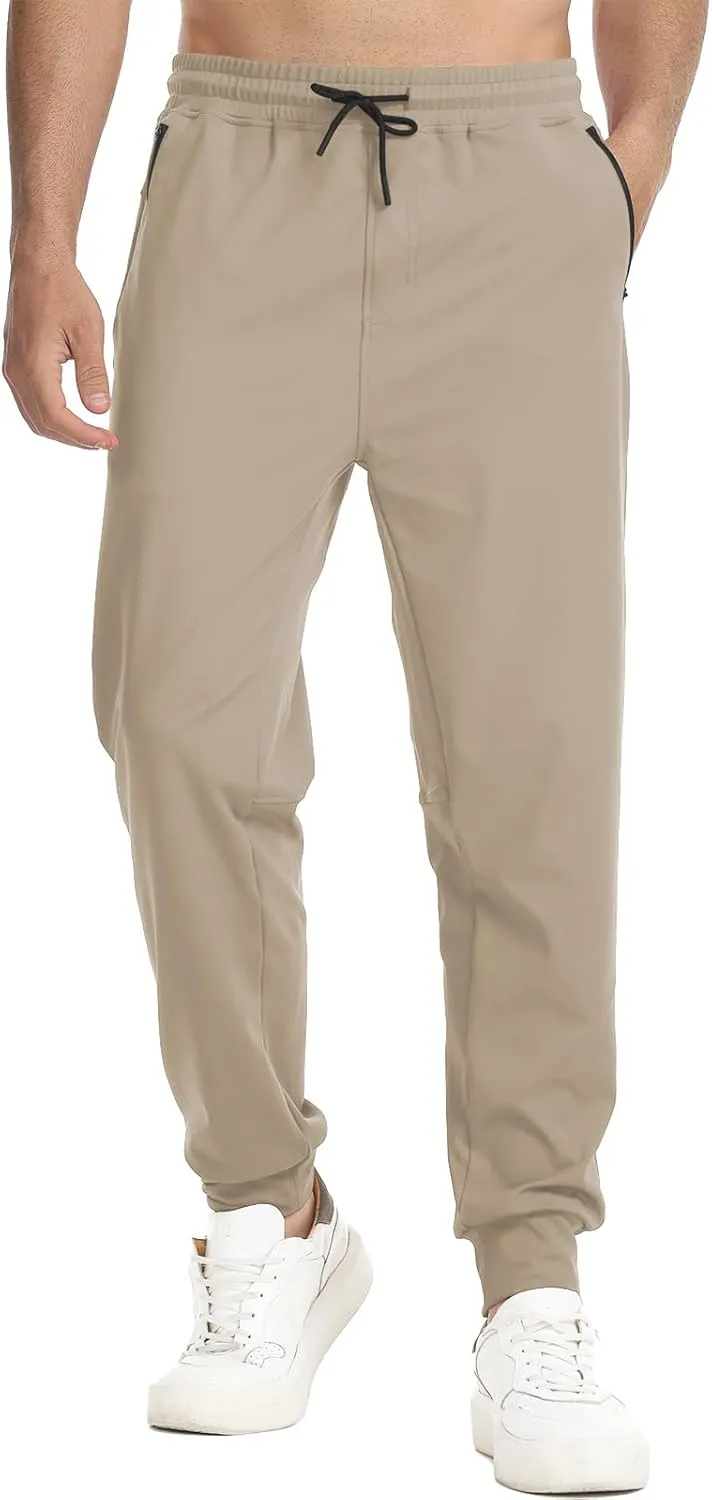 Surenow Men's Workout Athletic Pants Running Lightweight Lounge Gym Sweatpants for Men Track Casual Pant with Zipper Pockets
