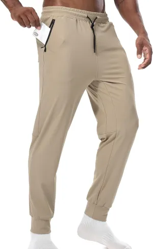Surenow Men's Workout Athletic Pants Running Lightweight Lounge Gym Sweatpants for Men Track Casual Pant with Zipper Pockets