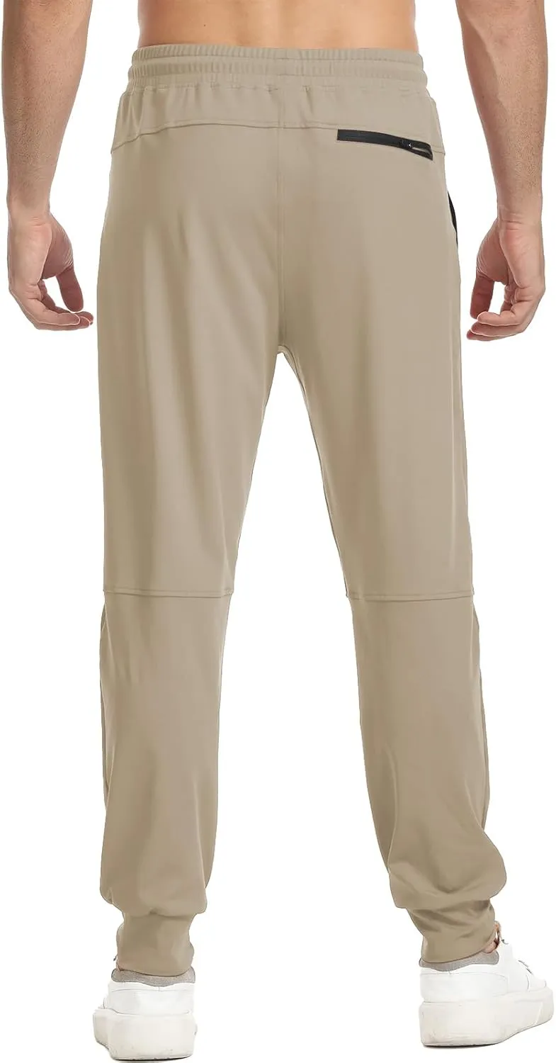Surenow Men's Workout Athletic Pants Running Lightweight Lounge Gym Sweatpants for Men Track Casual Pant with Zipper Pockets