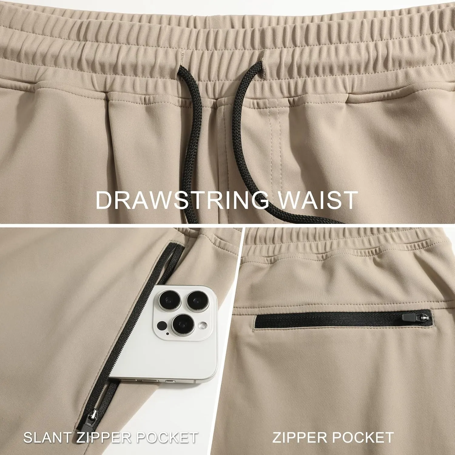 Surenow Men's Workout Athletic Pants Running Lightweight Lounge Gym Sweatpants for Men Track Casual Pant with Zipper Pockets