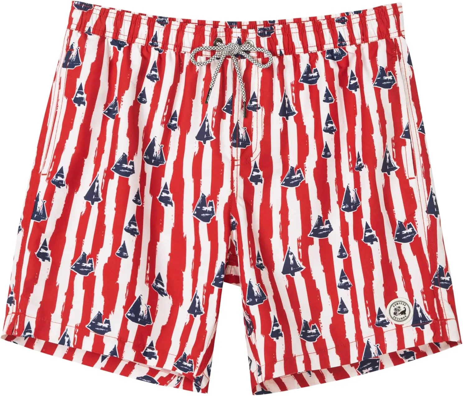 SURF CUZ Mens Swim Trunks 7" Swimming Trunks with Mesh Liner Quick Dry Swim Shorts for Men Swimwear Bathing Suits Pockets