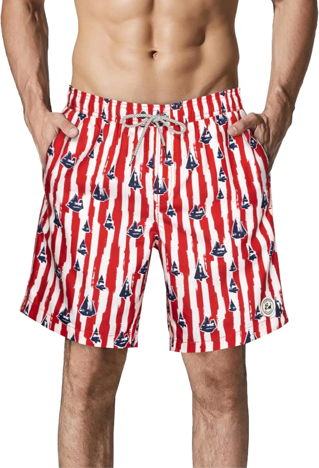 SURF CUZ Mens Swim Trunks 7" Swimming Trunks with Mesh Liner Quick Dry Swim Shorts for Men Swimwear Bathing Suits Pockets