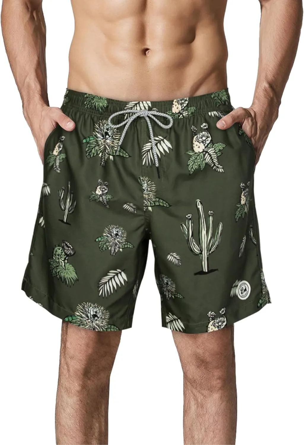 SURF CUZ Mens Swim Trunks 7" Swimming Trunks with Mesh Liner Quick Dry Swim Shorts for Men Swimwear Bathing Suits Pockets