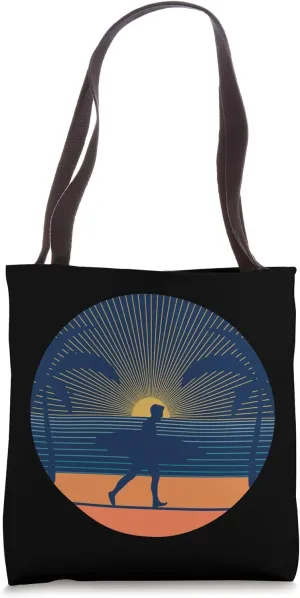 Surfer motif - palm trees summer sun surfing sea water Tote Bag