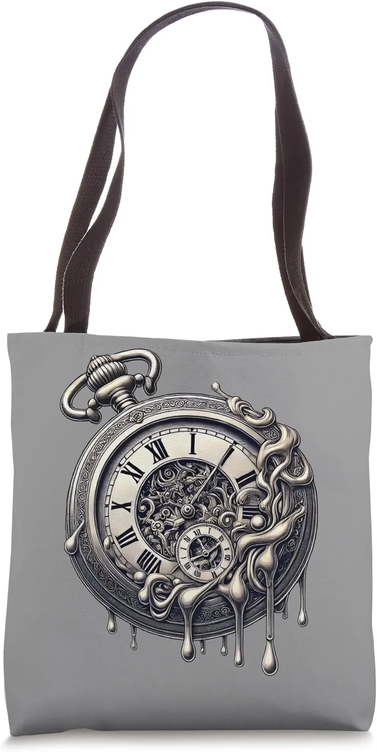 Surrealistic Melting Pocket Watch Tote Bag