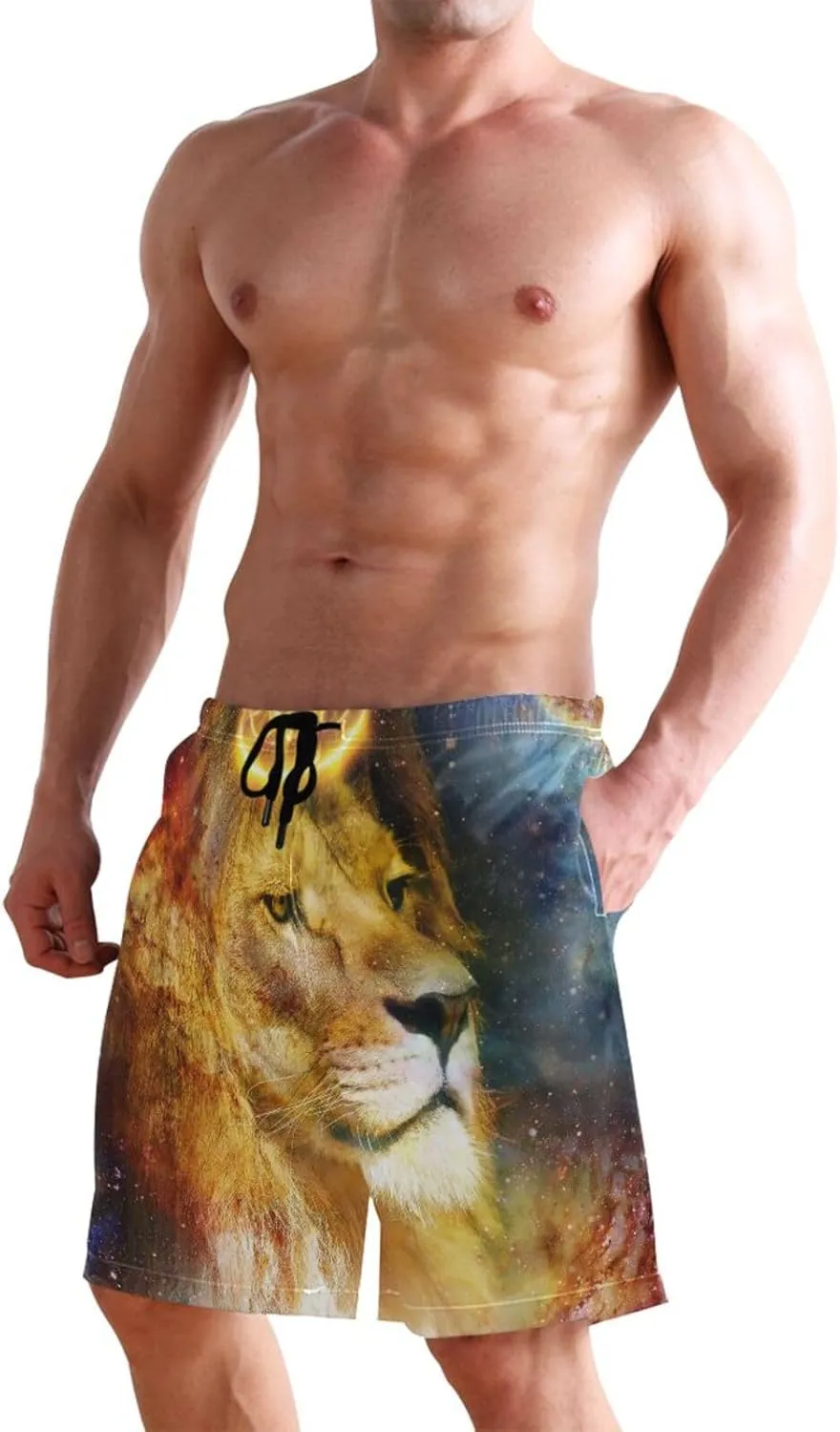 Sweet Dogs Men's Swim Trunks Quick Dry Beach Shorts with Pockets and Mesh Lining