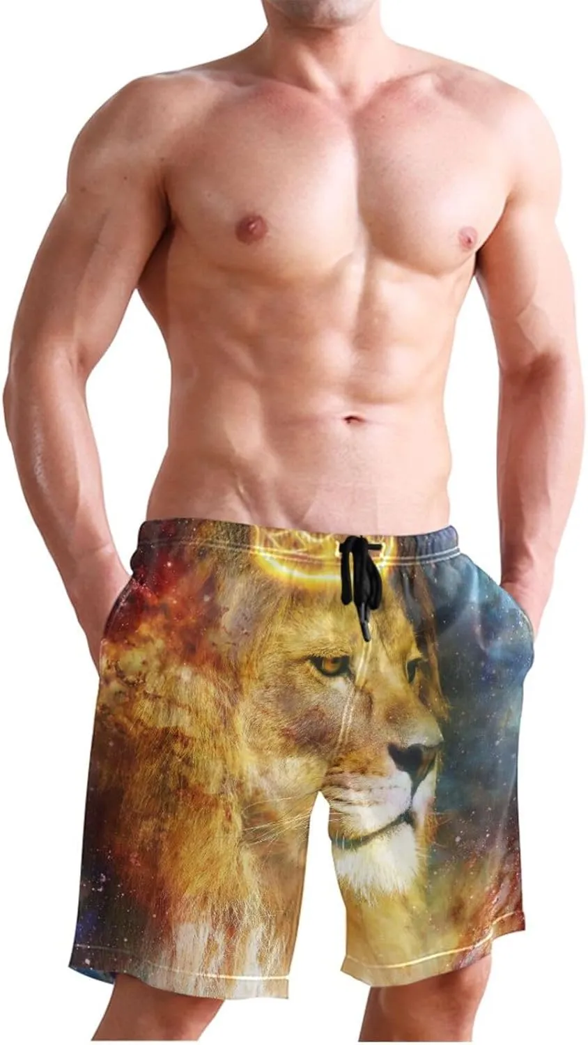 Sweet Dogs Men's Swim Trunks Quick Dry Beach Shorts with Pockets and Mesh Lining