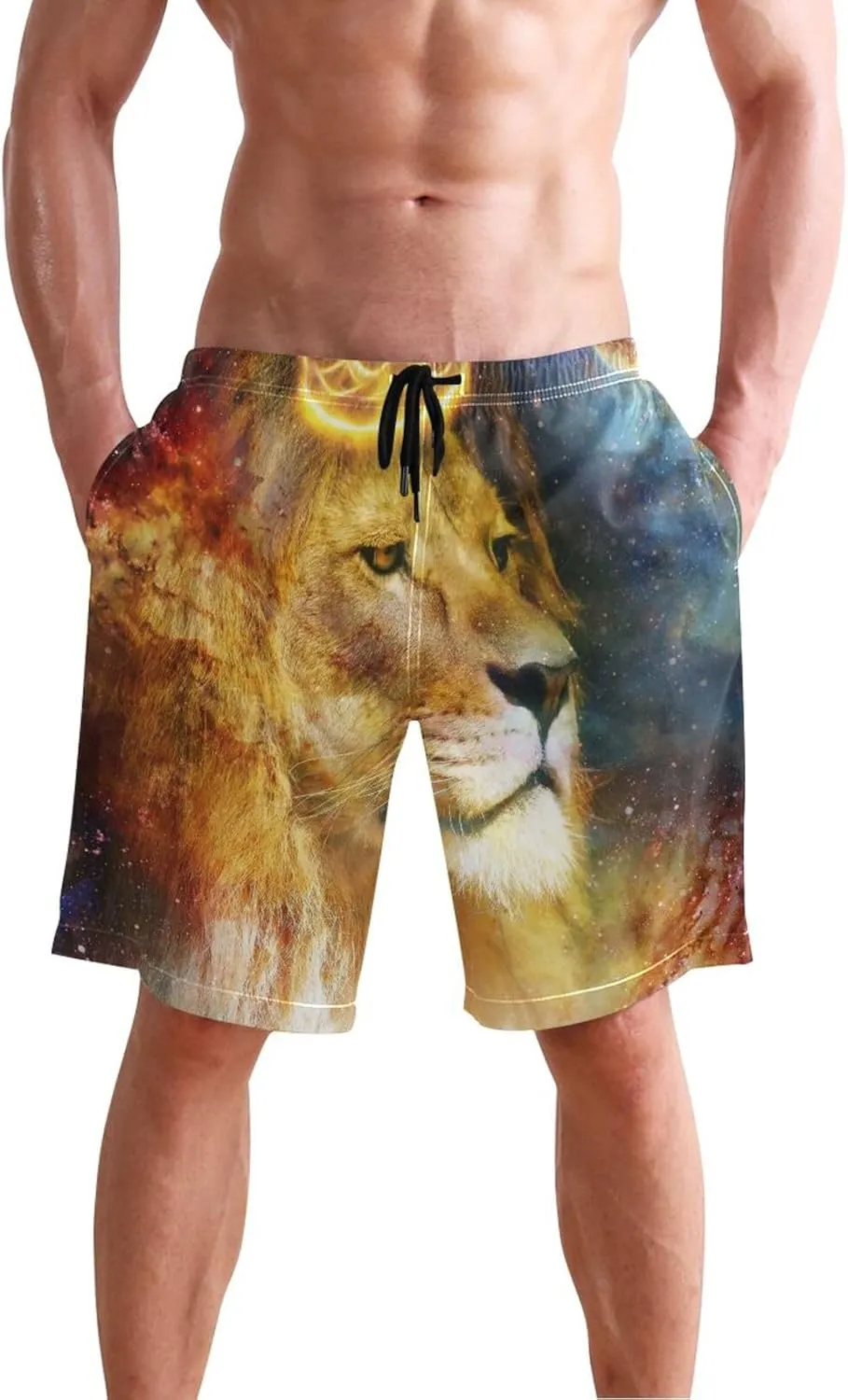 Sweet Dogs Men's Swim Trunks Quick Dry Beach Shorts with Pockets and Mesh Lining