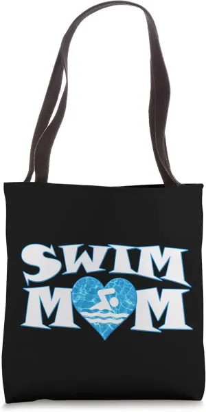 Swim Mom Heart Shaped Pool Water Swimmer Swimming & Diving Tote Bag