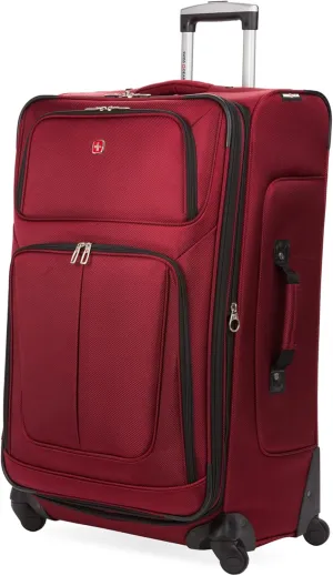 SwissGear Sion Softside Expandable Luggage, Burgundy, Checked-Large 29-Inch