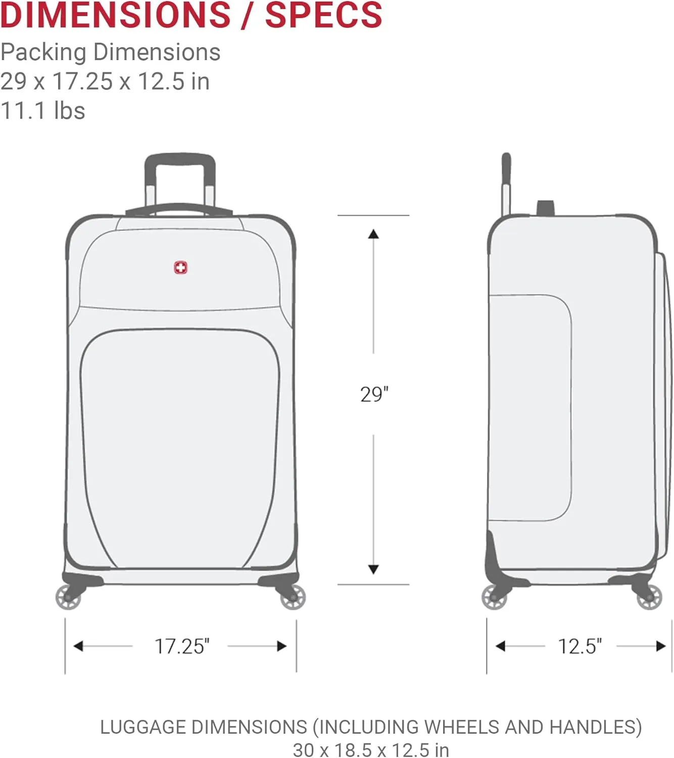 SwissGear Sion Softside Expandable Luggage, Burgundy, Checked-Large 29-Inch
