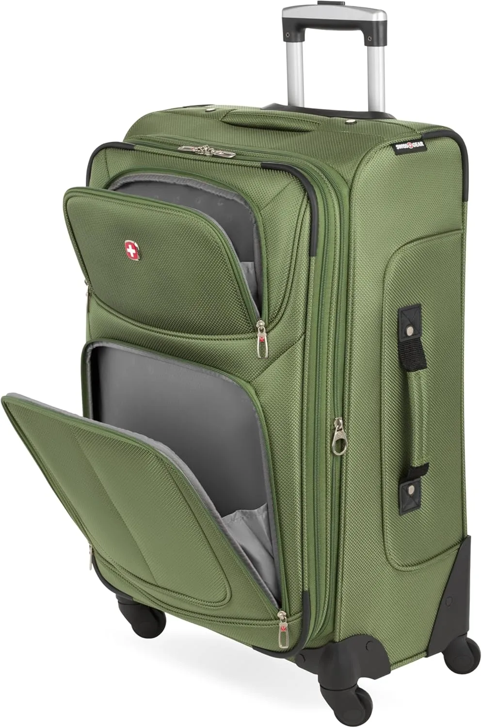 SwissGear Sion Softside Expandable Luggage, Evergreen, Checked-Medium 25-Inch