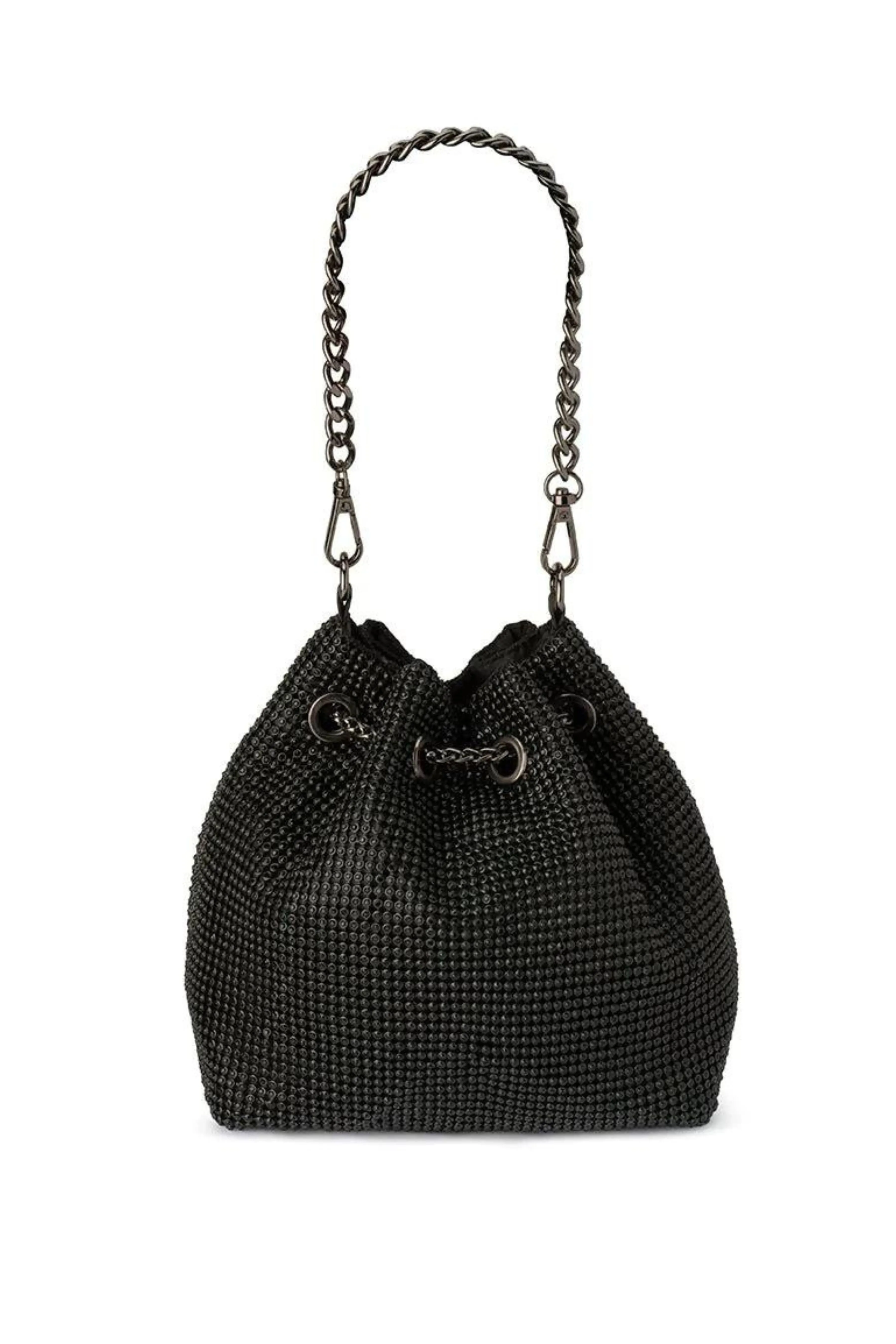 Sylvie Crystal Pouch Bag - Black
