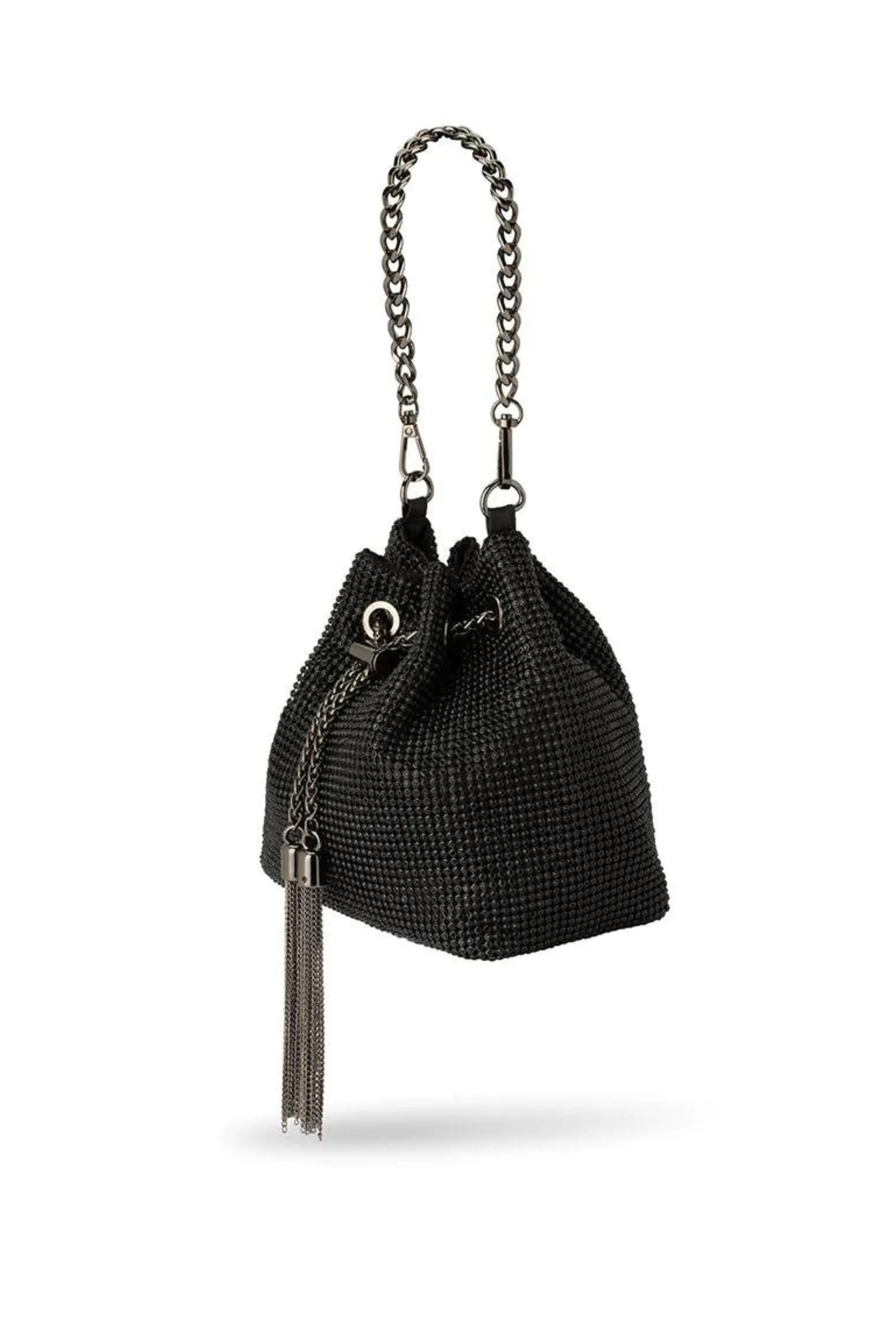 Sylvie Crystal Pouch Bag - Black