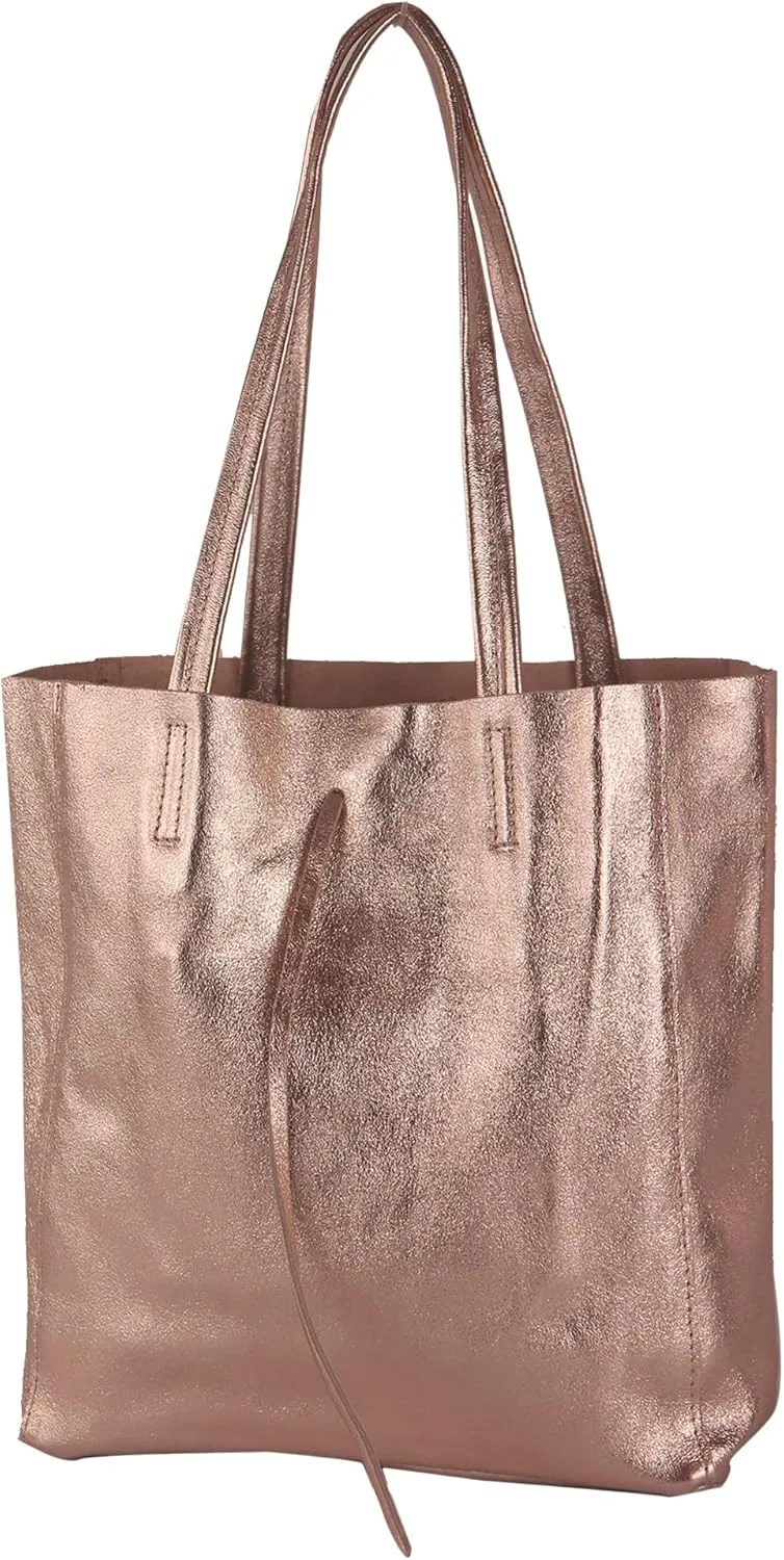 T253 - Leather Tote Bag for Women, With Inner Pocket