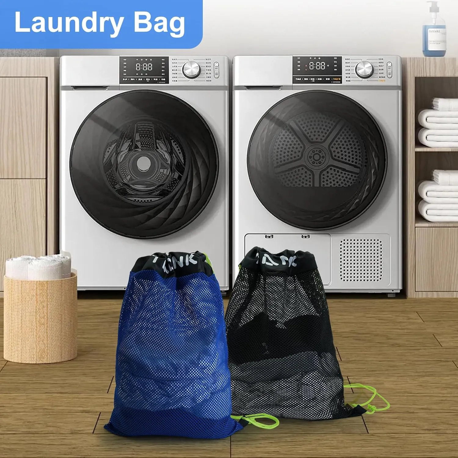 TAANK 1 Pcs/2 Pcs Mesh Bag, with Drawstring Closure,18x12inch(45 * 30cm) small mesh Bag for Pickleballs&Softballs&Tennis&BaseBalls&Golf Balls.Mesh Laundry bags&Beach bag