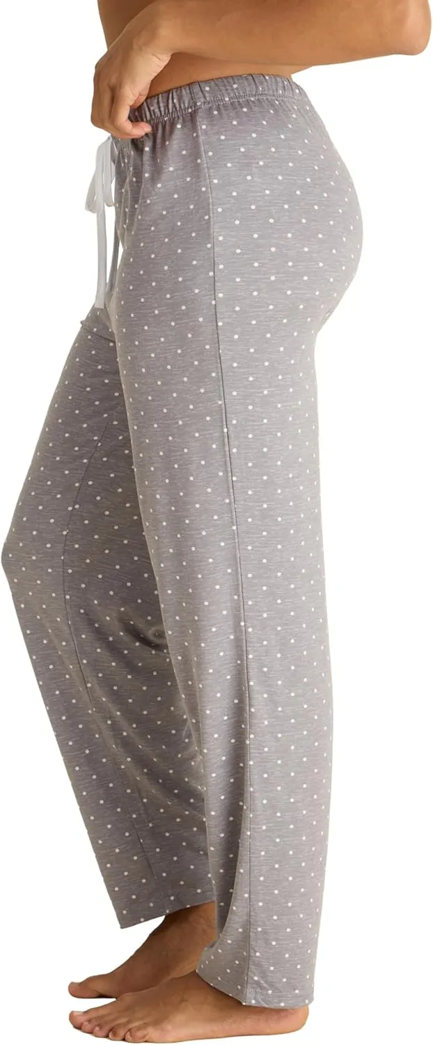 TAHARI Women's Straight Leg Drawstring Pajama Pants with Pockets