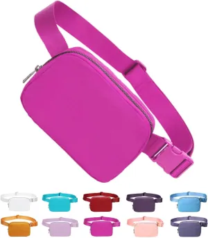 Tapp Collections Unisex Mini Crossbody Belt Bag with Adjustable Strap Small Waist Pouch for Workout Running Traveling Hiking - Magenta