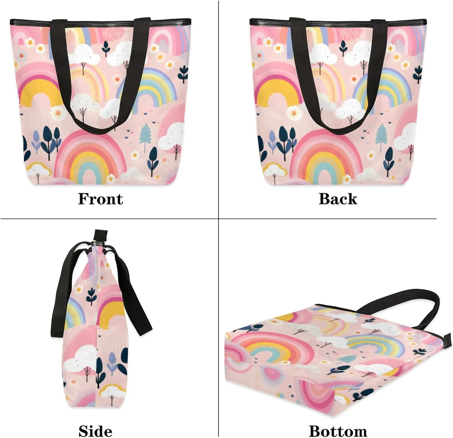 Tavisto Canvas Tote Bag Large Capacity Casual Shoulder Bag Handbag Beach Bag