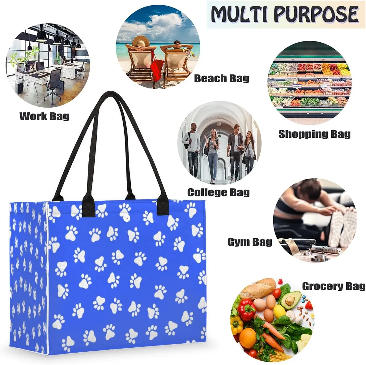 Tavisto White Black Skull Cute Tote Bag with Pockets - Versatile and Spacious Tote Bag for Women
