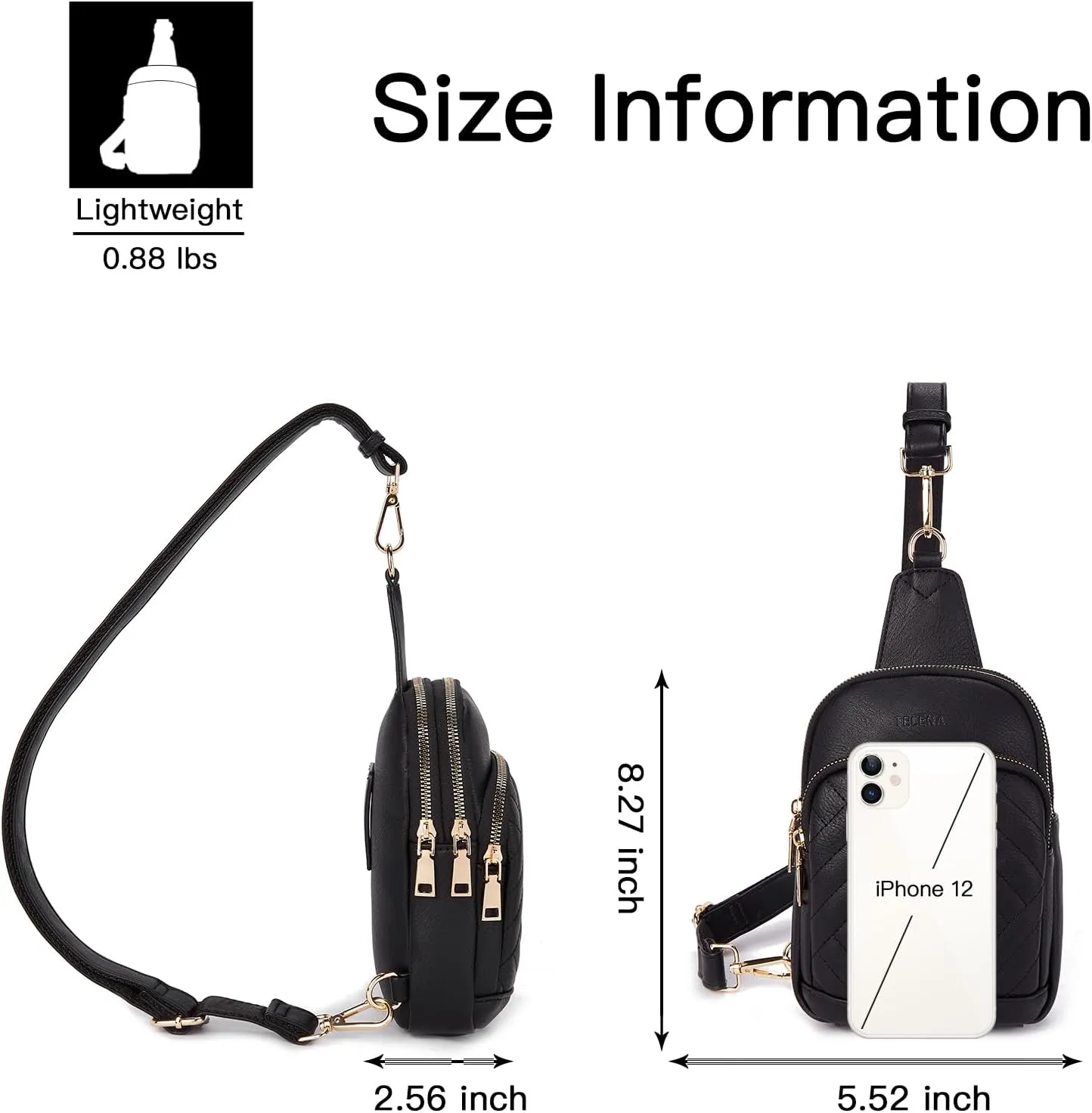 Telena Sling Bag for Women Crossbody Bags Fanny Packs for Women Cross Body Waist Pack with Detachable Strap