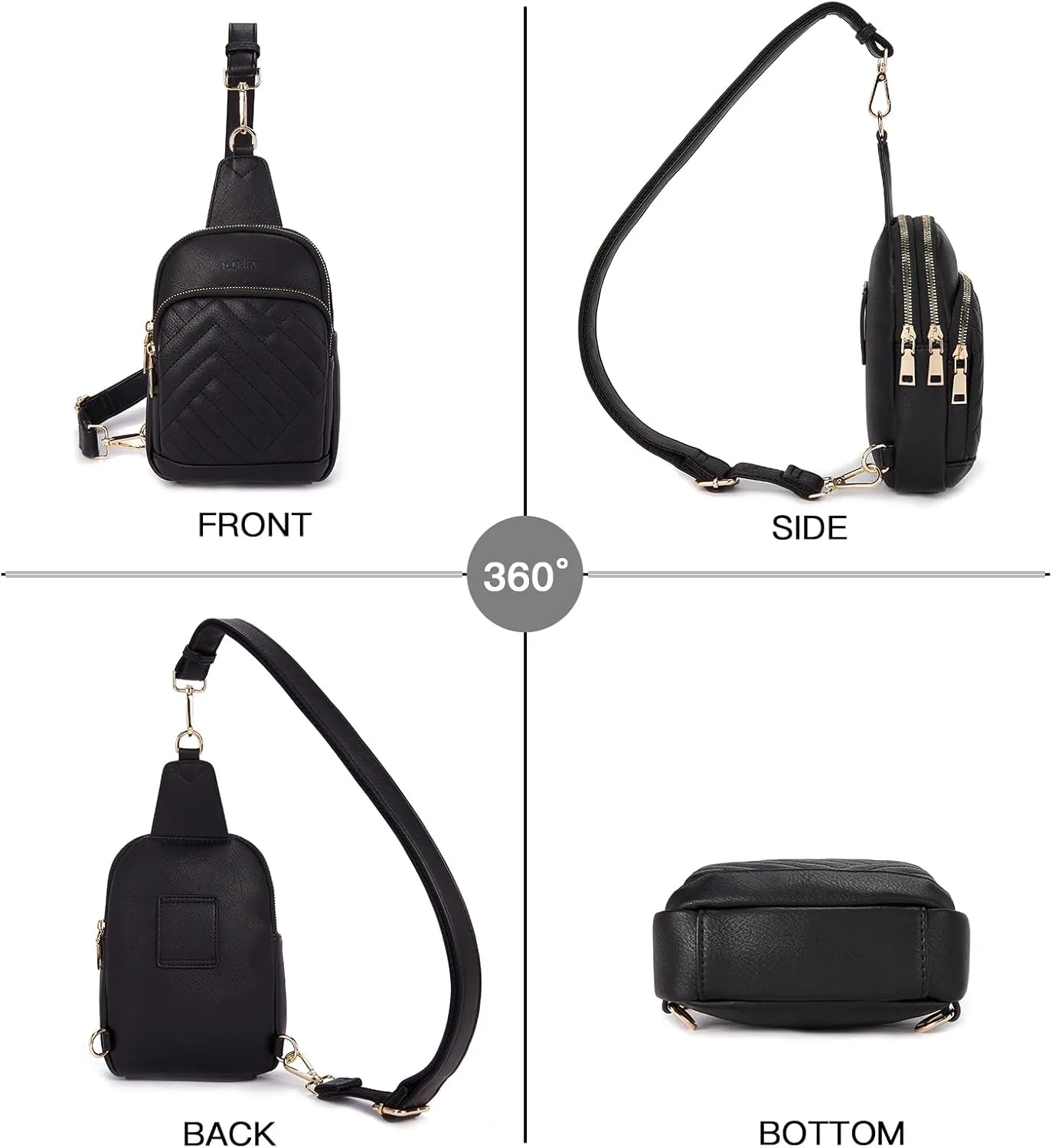 Telena Sling Bag for Women Crossbody Bags Fanny Packs for Women Cross Body Waist Pack with Detachable Strap