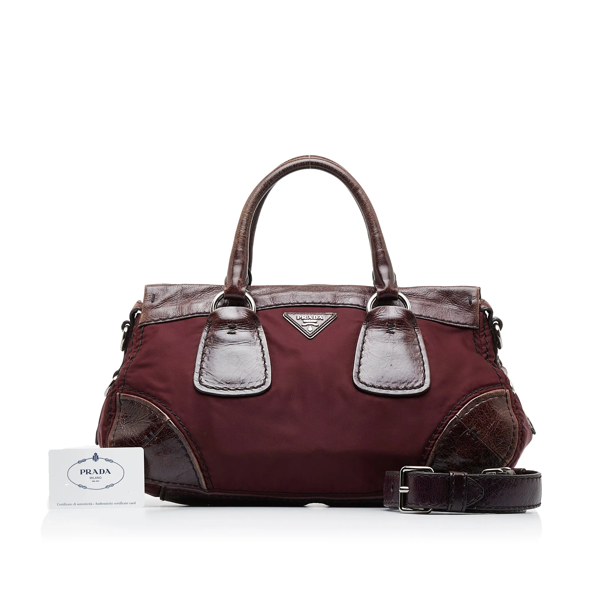 Tessuto Satchel Future-proof Top Quality Trimmed Prada Vitello Heavy discount