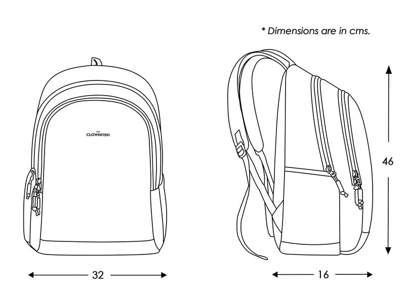 THE CLOWNFISH Delta Polyester Laptop Backpack - 23 Ltr Capacity, Water-Resistant | Blue
