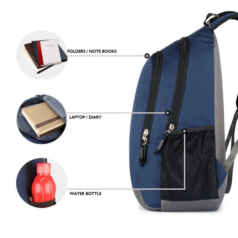 THE CLOWNFISH Delta Polyester Laptop Backpack - 23 Ltr Capacity, Water-Resistant | Blue