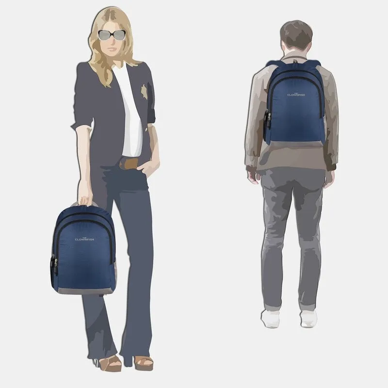 THE CLOWNFISH Delta Polyester Laptop Backpack - 23 Ltr Capacity, Water-Resistant | Blue