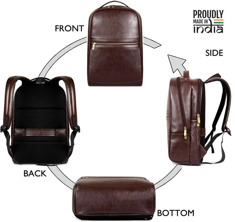 THE CLOWNFISH Fusion 27L Laptop Backpack - Water-Resistant, Adjustable Straps | Unisex | 15.6 Inch | Coffee