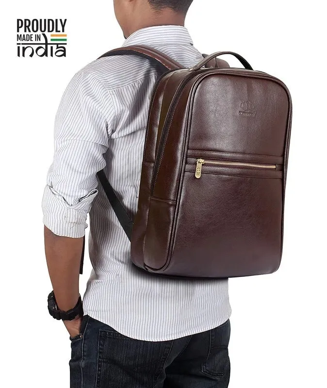THE CLOWNFISH Fusion 27L Laptop Backpack - Water-Resistant, Adjustable Straps | Unisex | 15.6 Inch | Coffee