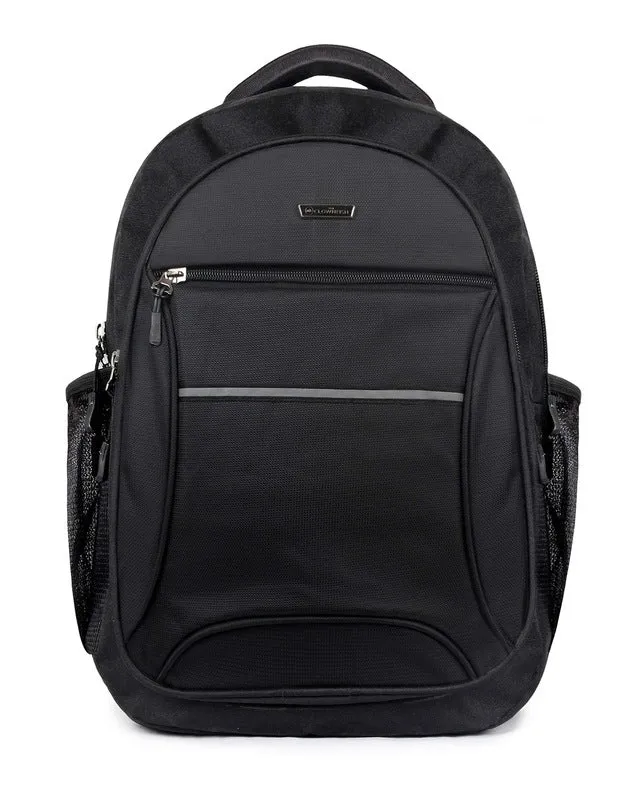 THE CLOWNFISH Persuader 27 Litre Black Backpack - Water Resistant, Padded | 3 Compartments | Black