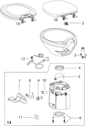 THETFORD 34125 Nozzle for Aqua-Magic Style II Toilets - Bone