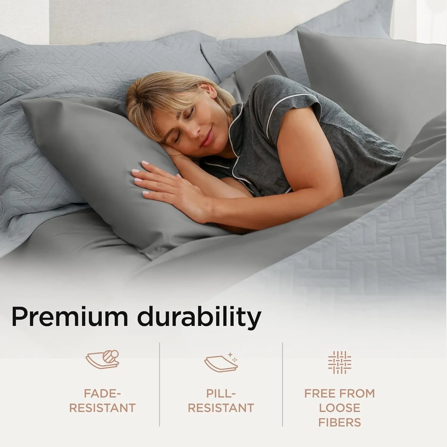 Threadmill Certified 100% American Supima Cotton Sheets, Queen Sheet Set, 1000 Thread Count, 4 Piece Luxury Bedding Set, Hotel Quality Sateen Weave, Dark Grey BedSheets with Elasticized Deep Pocket