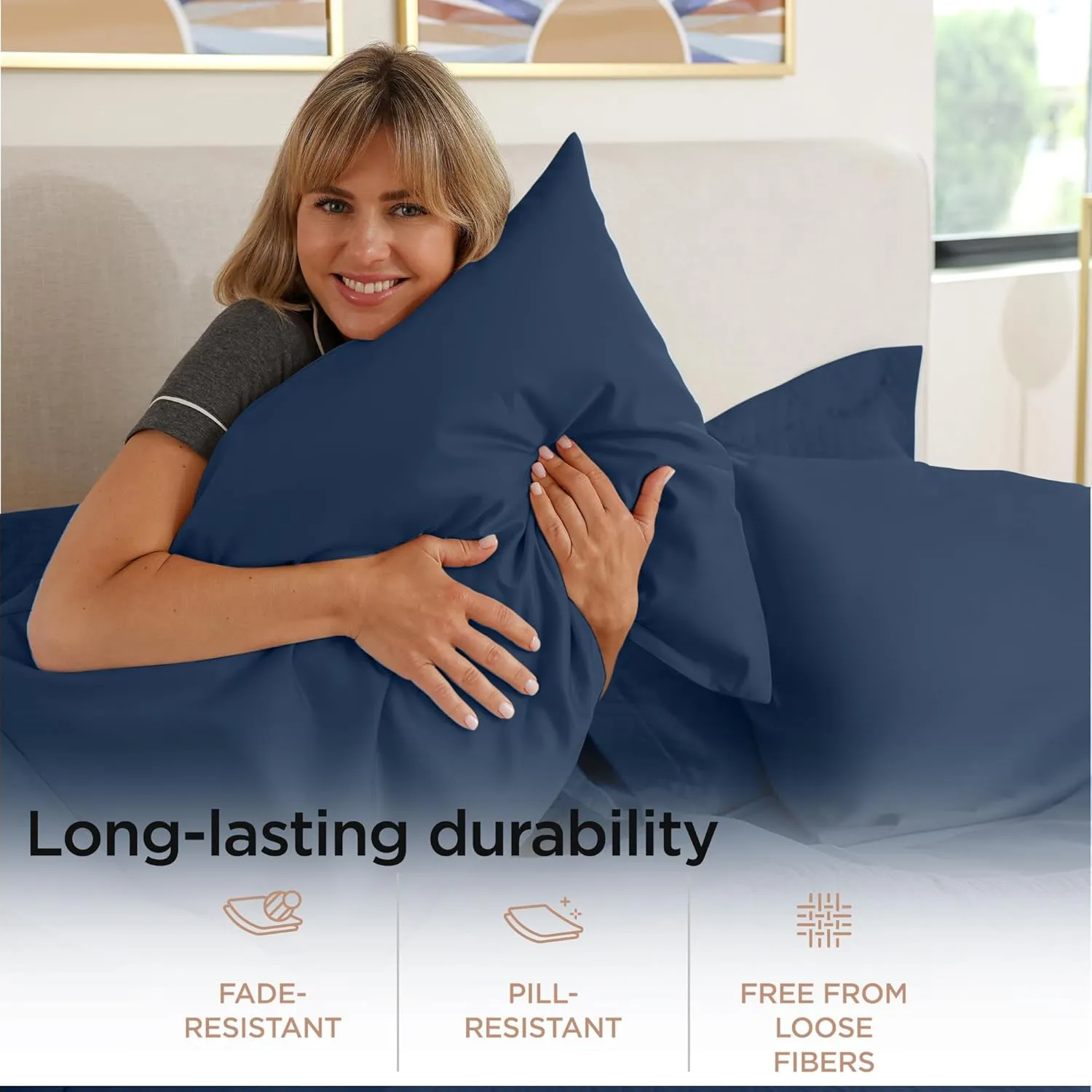 Threadmill Egyptian Cotton Sheets for King Size Bed | 100% Certified Egyptian Cotton for King Mattress| Snug Fit Elastic Deep Pocket Bed Sheets | Breathable Solid Sateen Sheets | Folkstone Blue