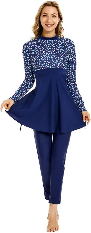 TianMaiGeLun Muslim Swimsuits for Women 3 Pcs Long Sleeve Modest Swimwear Islamic Arabic Swimming Suit Burkinis Costume Hijab