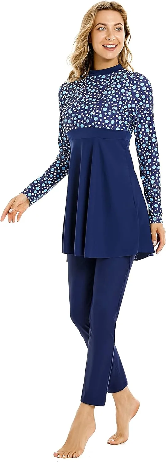 TianMaiGeLun Muslim Swimsuits for Women 3 Pcs Long Sleeve Modest Swimwear Islamic Arabic Swimming Suit Burkinis Costume Hijab