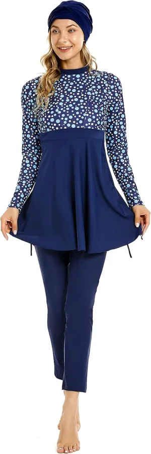 TianMaiGeLun Muslim Swimsuits for Women 3 Pcs Long Sleeve Modest Swimwear Islamic Arabic Swimming Suit Burkinis Costume Hijab