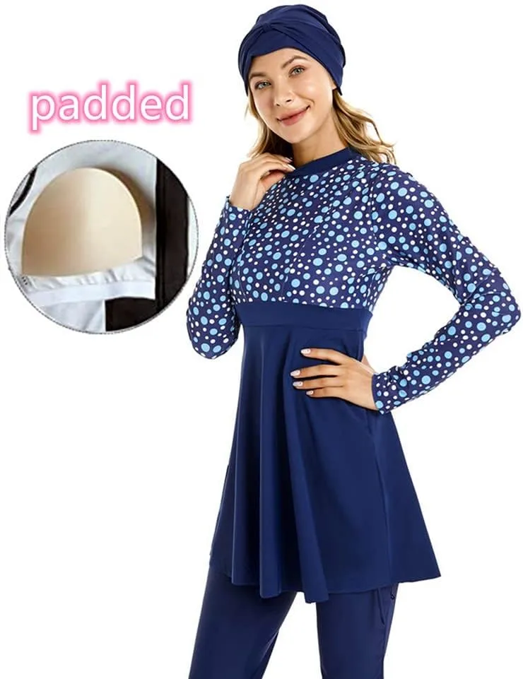TianMaiGeLun Muslim Swimsuits for Women 3 Pcs Long Sleeve Modest Swimwear Islamic Arabic Swimming Suit Burkinis Costume Hijab