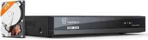 TIGERSECU Ultra HD 5MP 16   16 Channel Hybrid Security DVR/NVR with 4TB Hard Drive, Expandable to 32 Cameras, 6-in-1 Home Surveillance Recorder for 16 TVI, AHD, CVI, CVBS, RS485 PTZ and 16 IP Cameras